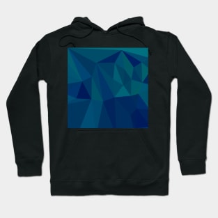 Medium Teal Blue Abstract Low Polygon Background Hoodie